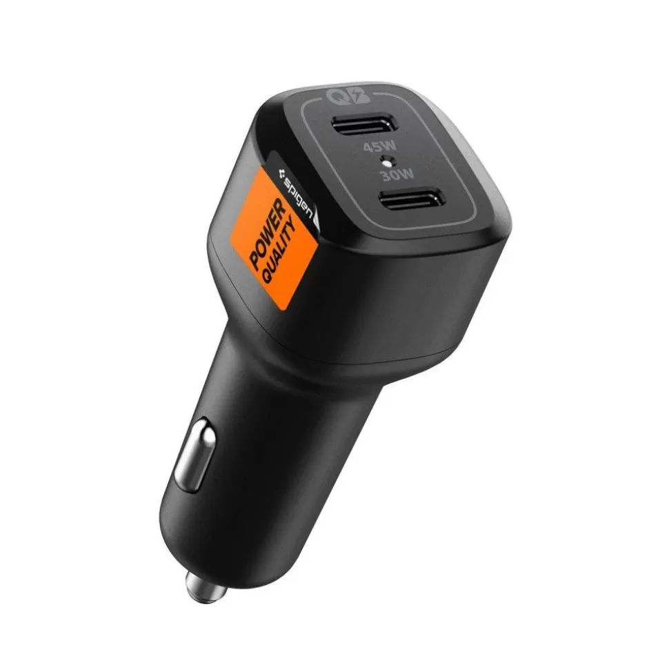 Spigen Ładowarki*Ładowarka Samochodowa Pc2200 Arcstation 2-port Car Charger Pd75w Black