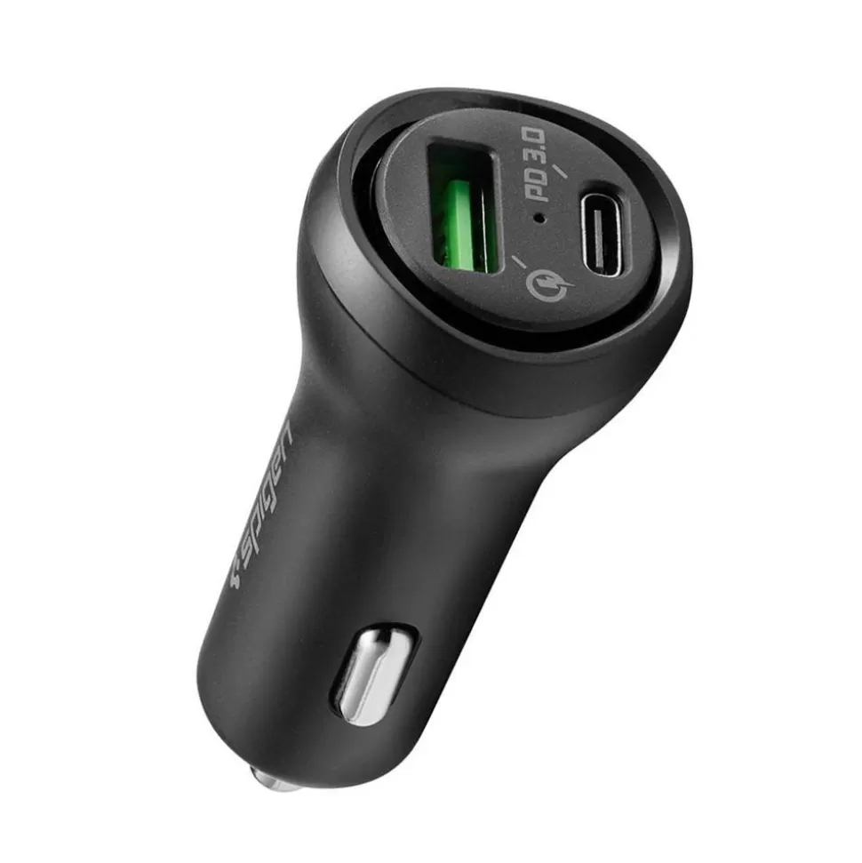 Spigen Ładowarki*Ładowarka STEADIBOOST F31QC 2-PORT CAR CHARGER PD27W/QC3.0 BLACK