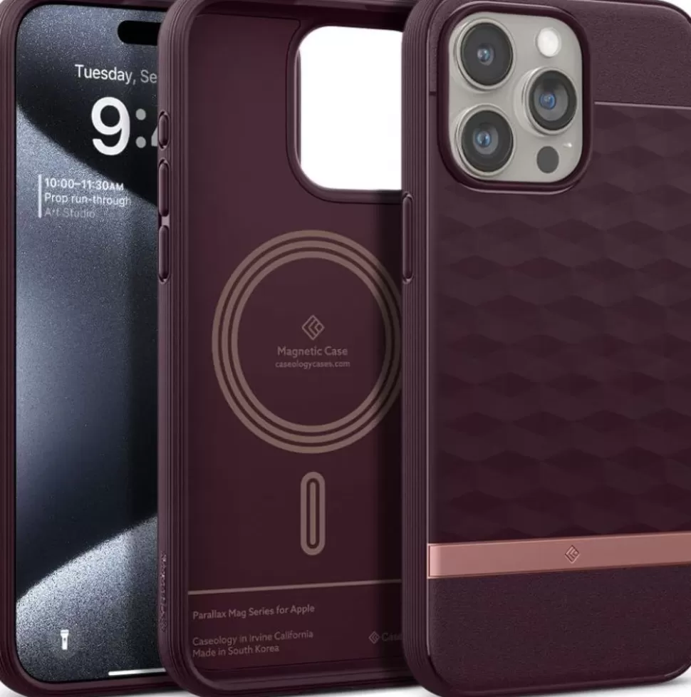 Spigen Iphone 15 Pro | Iphone 15 Pro*Etui Caseology Parallax Mag Magsafe iPhone 15 Pro Burgundy Case