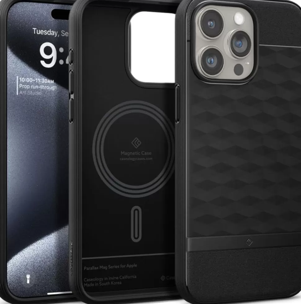 Spigen Iphone 15 Pro | Iphone 15 Pro*Etui Caseology Parallax Mag Magsafe iPhone 15 Pro Matte Black Case Czarny