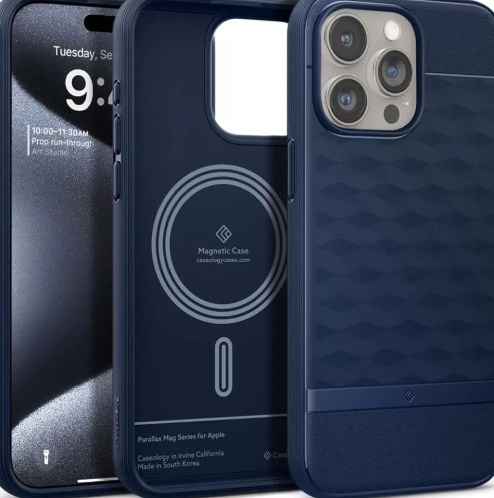 Spigen Iphone 15 Pro | Iphone 15 Pro*Etui Caseology Parallax Mag Magsafe iPhone 15 Pro Midnight Blue Case Granatowy