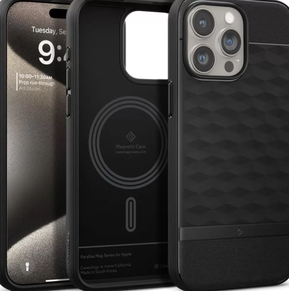 Spigen Iphone 15 Pro Max | Iphone 15 Pro Max*Etui iPhone 15 Pro Max Caseology Parallax Mag Magsafe Matte Black Case Czarny