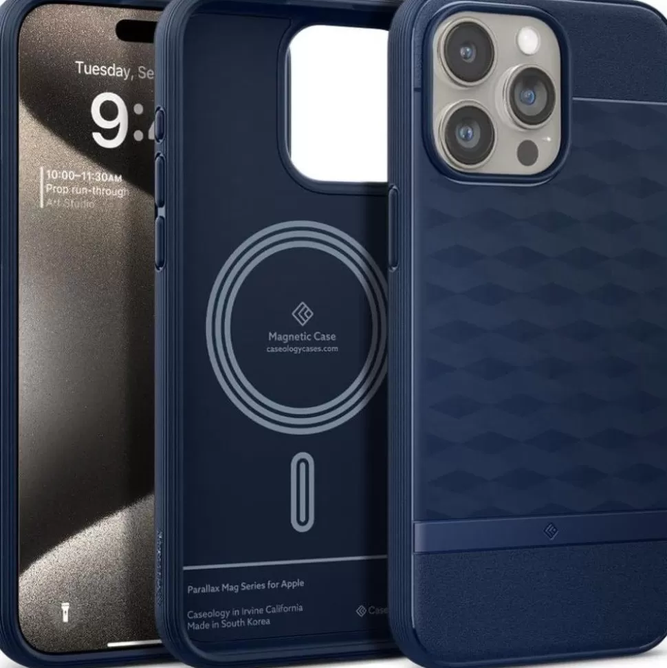 Spigen Iphone 15 Pro Max | Iphone 15 Pro Max*Etui iPhone 15 Pro Max Caseology Parallax Mag Magsafe Midnight Blue Case Granatowy