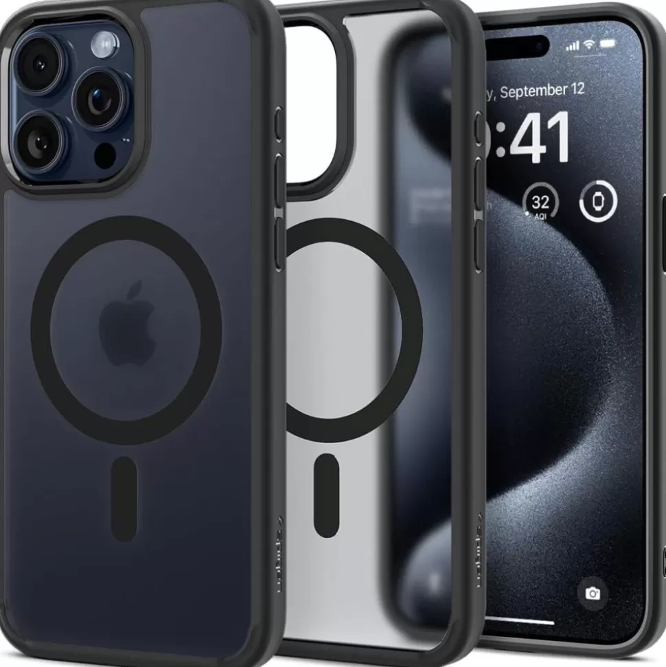 Spigen Iphone 15 Pro Max | Iphone 15 Pro Max*Etui iPhone 15 Pro Max Ultra Hybrid Mag Magsafe Frost Black Case Matowy / Czarny