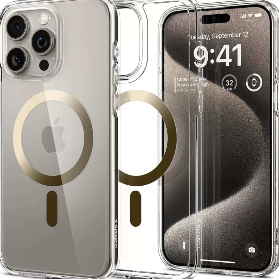 Spigen Iphone 15 Pro Max | Iphone 15 Pro Max*Etui iPhone 15 Pro Max Ultra Hybrid Mag Magsafe Gold Case Złoty