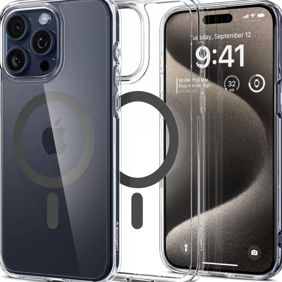 Spigen Iphone 15 Pro Max | Iphone 15 Pro Max*Etui iPhone 15 Pro Max Ultra Hybrid Mag Magsafe Graphite Case Grafitowy