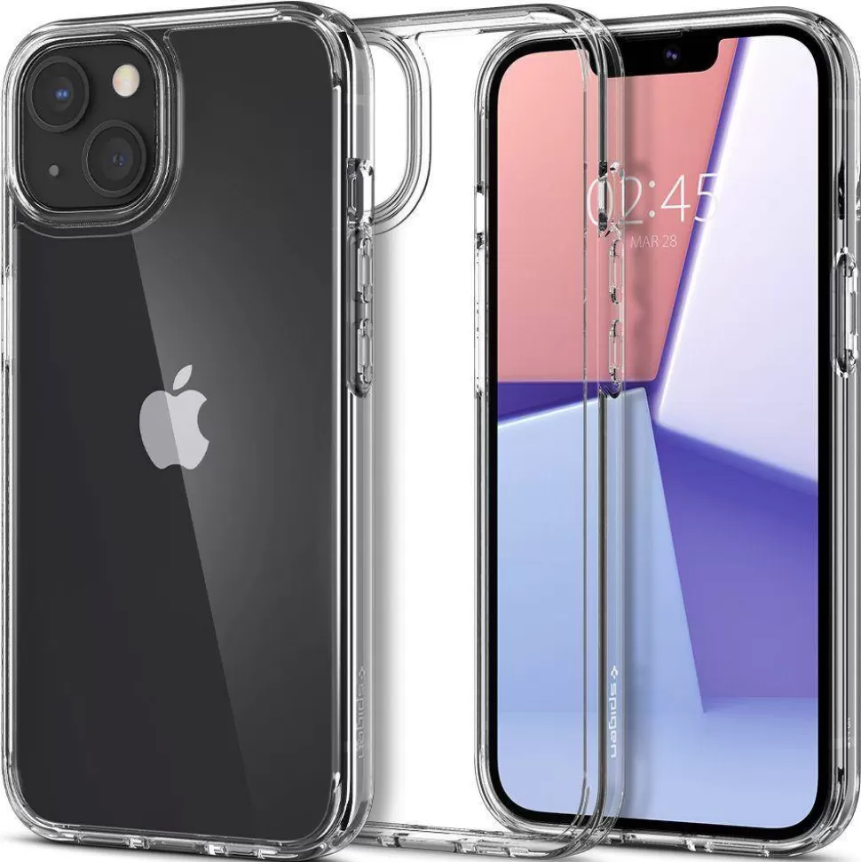 Spigen Iphone 13*Etui iPhone 13 Ultra Hybrid Crystal Przezroczyste Clear Case + Szkło Hartowane Full Cover