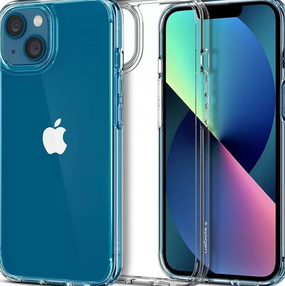 Spigen Iphone 13*Etui iPhone 13 Ultra Hybrid Crystal Przezroczyste Clear Case + Szkło Hartowane Full Cover