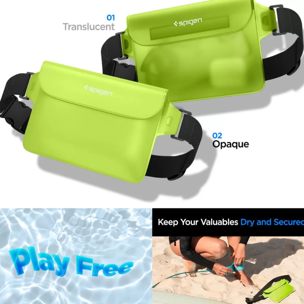Spigen Inne | Etui Wodoszczelne*Etui A620 Universal Waterproof Waist Bag 2-pack Cactus Green Case