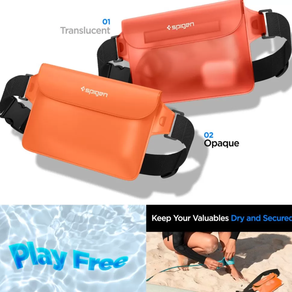 Spigen Inne | Etui Wodoszczelne*Etui A620 Universal Waterproof Waist Bag 2-pack Sunset Orange Case