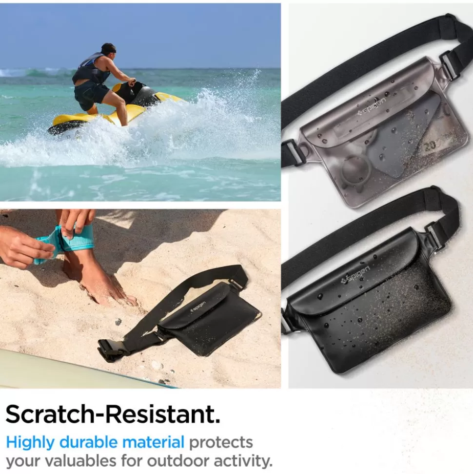 Spigen Inne | Etui Wodoszczelne*Etui A620 Uniwersalna Saszetka Wodoodporna Torebka Nerka Na Biodra Waterproof Waist Bag Black