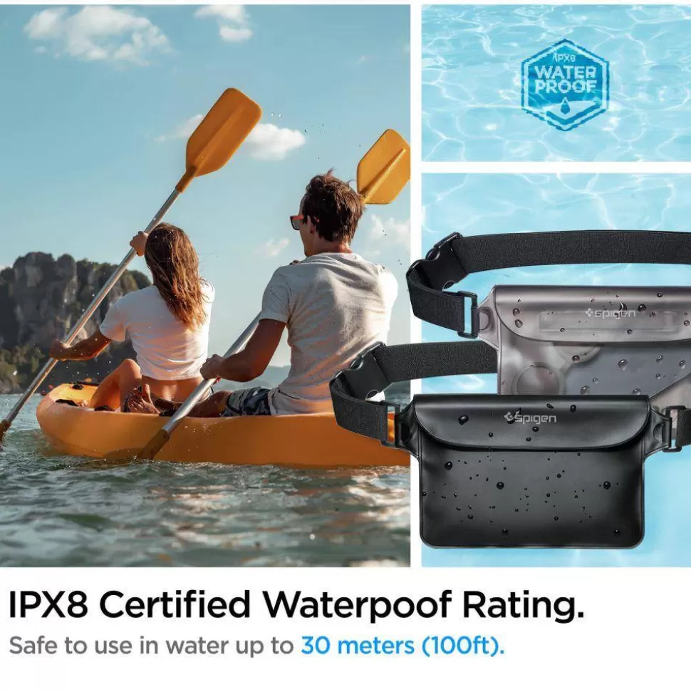 Spigen Inne | Etui Wodoszczelne*Etui A620 Uniwersalna Saszetka Wodoodporna Torebka Nerka Na Biodra Waterproof Waist Bag Black