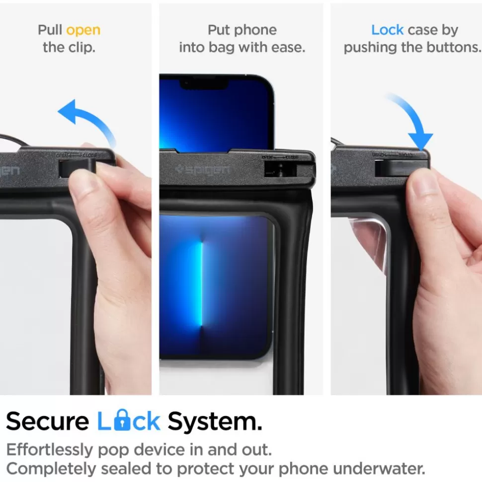 Spigen Inne | Etui Wodoszczelne*Etui A610 Wodoodporne Uniwersalne WATERPROOF FLOAT CASE 2-PACK BLACK