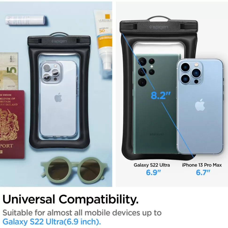 Spigen Inne | Etui Wodoszczelne*Etui A610 Wodoodporne Uniwersalne WATERPROOF FLOAT CASE 2-PACK BLACK