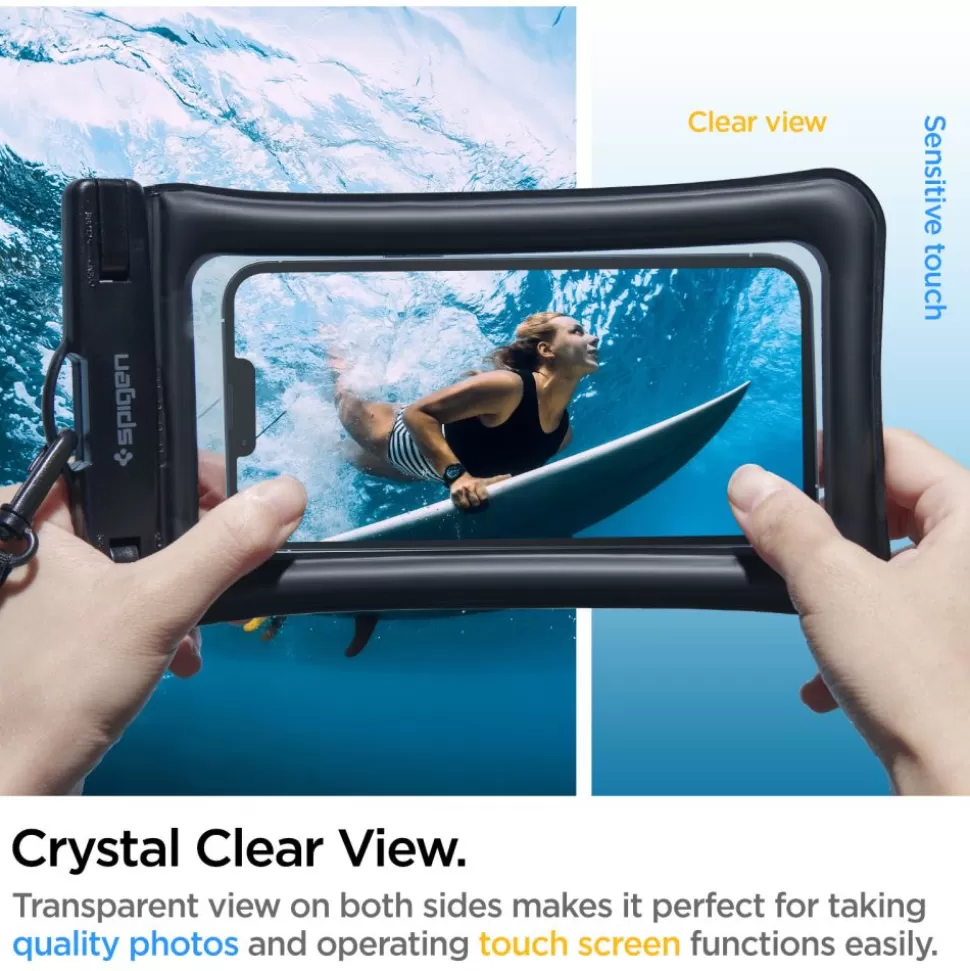 Spigen Inne | Etui Wodoszczelne*Etui A610 Wodoodporne Uniwersalne WATERPROOF FLOAT CASE 2-PACK BLACK