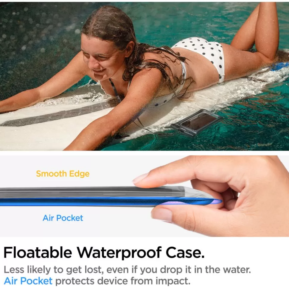 Spigen Inne | Etui Wodoszczelne*Etui A610 Wodoodporne Uniwersalne WATERPROOF FLOAT CASE 2-PACK BLACK