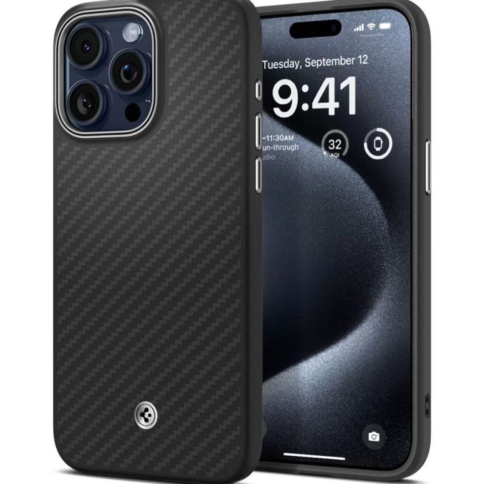 Spigen Iphone 15 Pro | Iphone 15 Pro*Etui Enzo Aramid Mag Magsafe iPhone 15 Pro Matte Black Case
