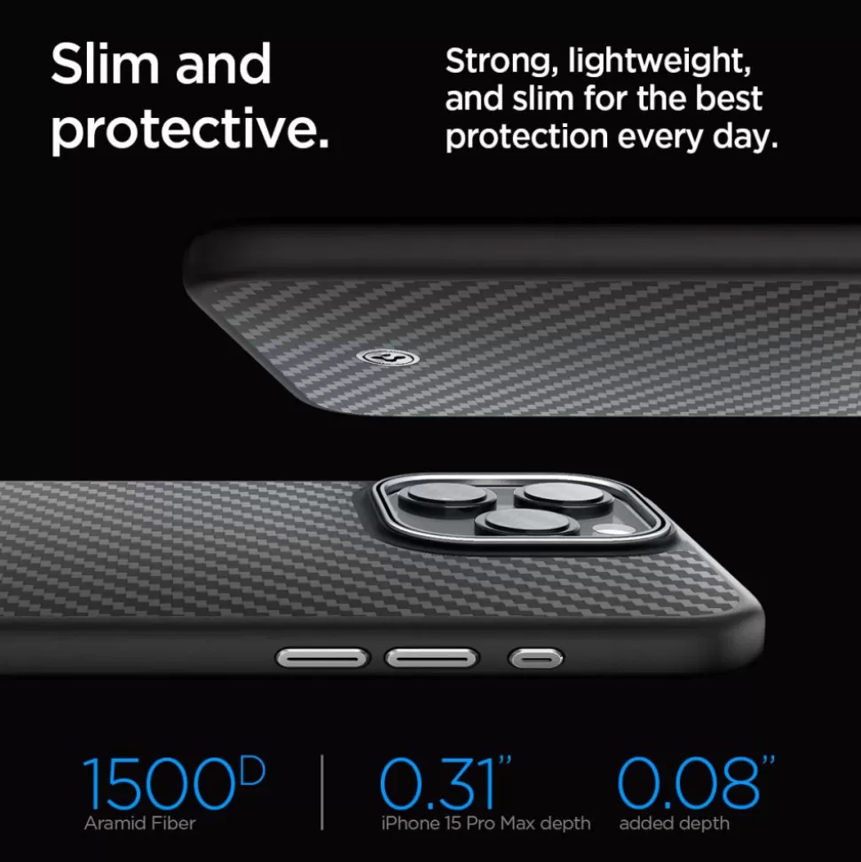Spigen Iphone 15 Pro Max | Iphone 15 Pro Max*Etui Enzo Aramid Mag Magsafe iPhone 15 Pro Max Matte Black Case