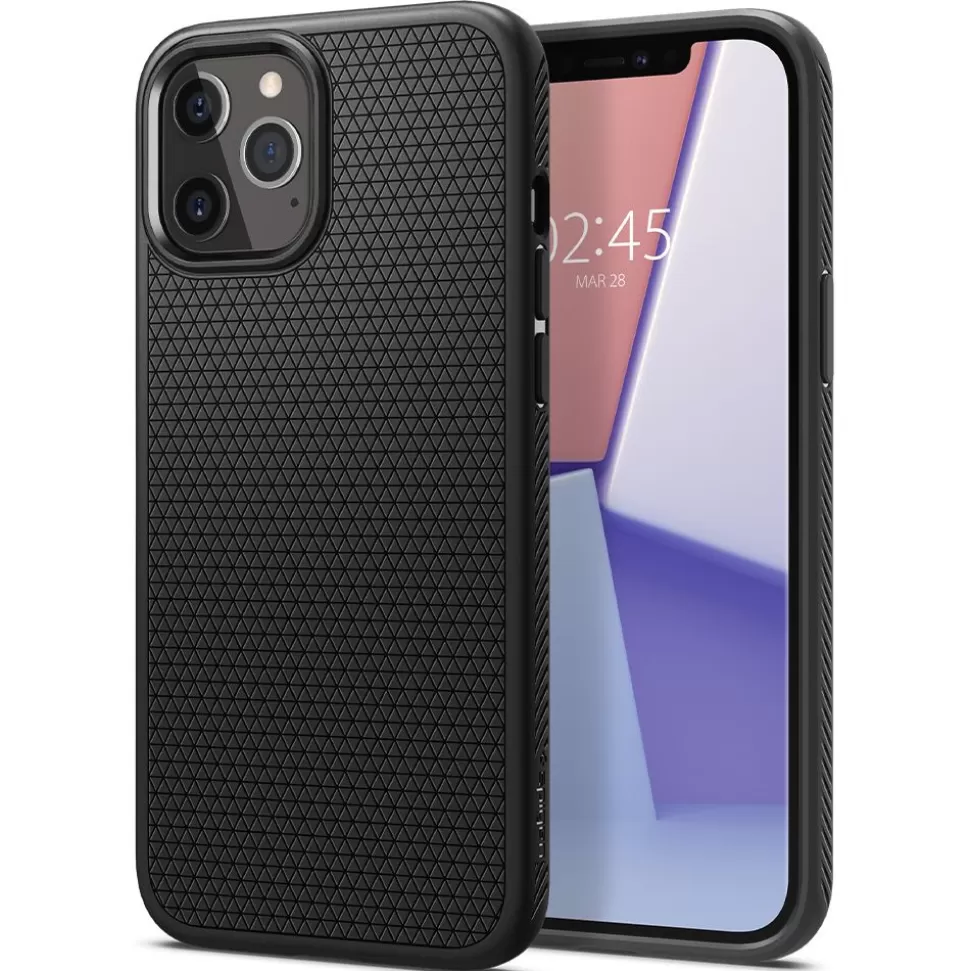 Spigen Iphone 12 | Iphone 12 Pro*Etui iPhone 12 / 12 Pro Liquid Air Matte Black Czarne Case Czarny