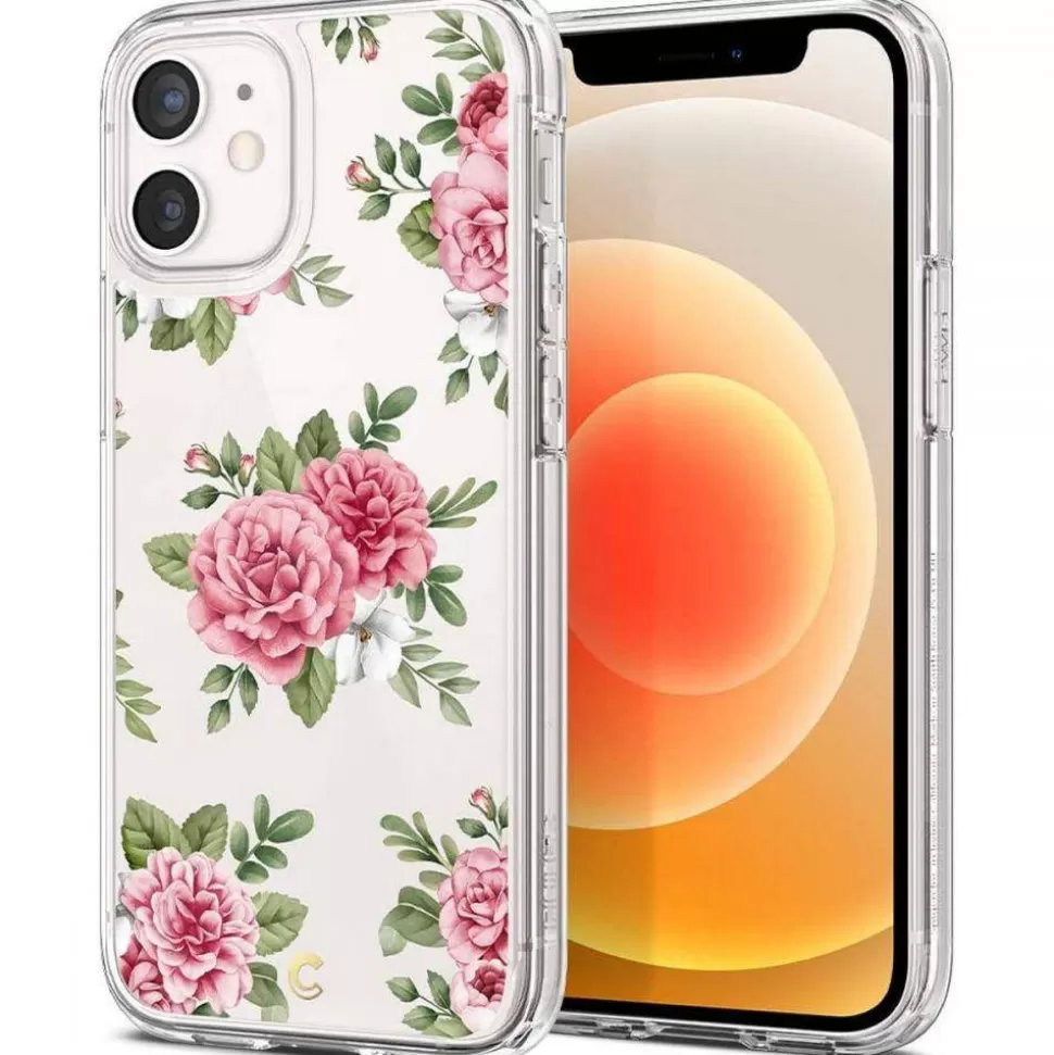 Spigen Iphone 12 Mini*Etui iPhone 12 Mini Cyrill Cecile Pink Floral Przeźroczyste Case