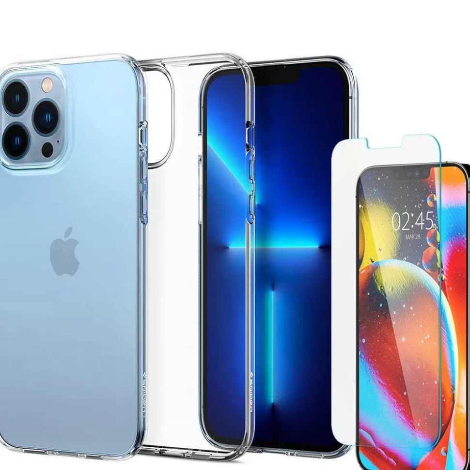 Spigen Iphone 13 Pro*Etui iPhone 13 Pro Liquid Crystal Crystal Przezroczyste Clear Case + Szkło Hartowane Glas.tr Slim