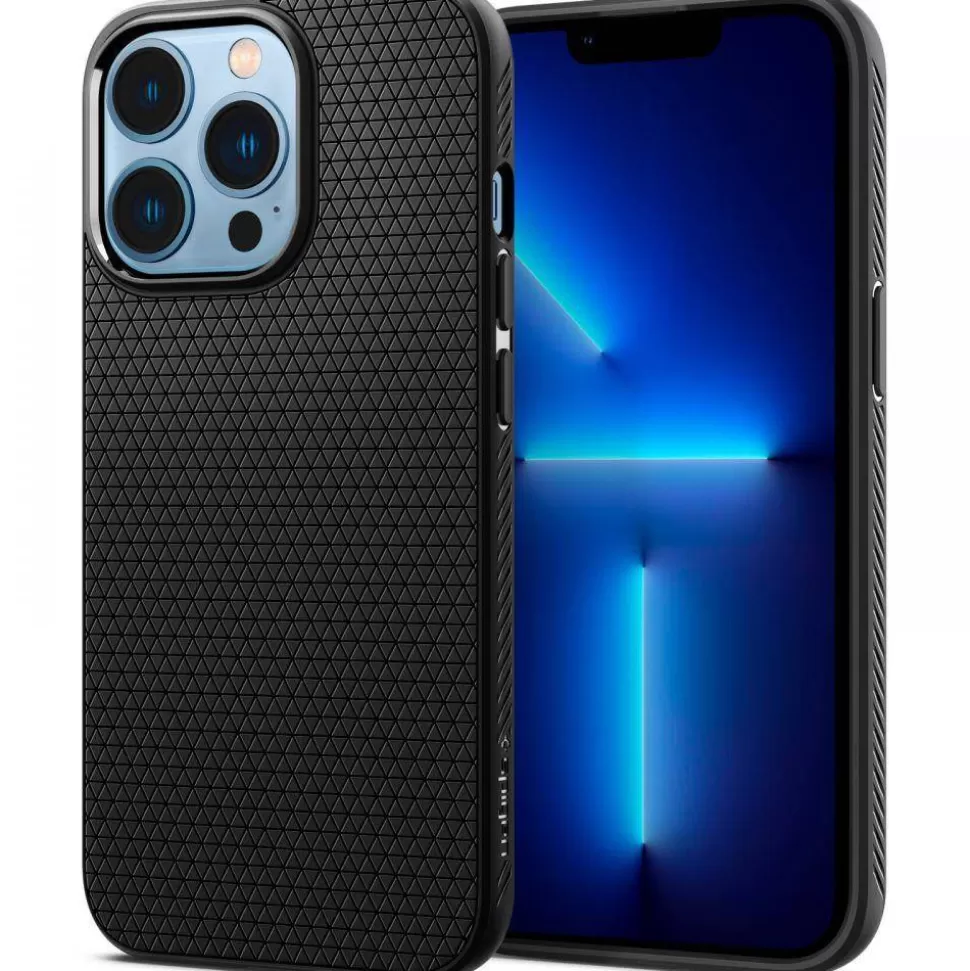Spigen Iphone 13 Pro Max*Etui iPhone 13 Pro Max Liquid Air Matte Black Case + Szkło Hartowane Full Cover