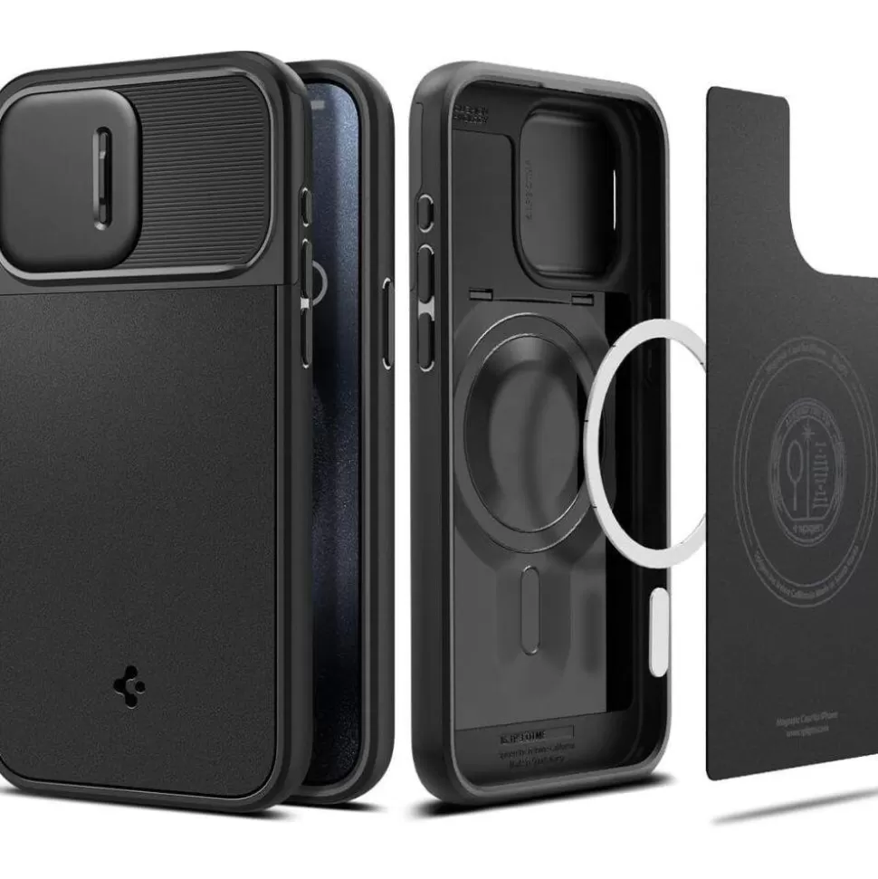 Spigen Iphone 15 Pro | Iphone 15 Pro*Etui iPhone 15 Pro Optik Armor Mag Magsafe Black