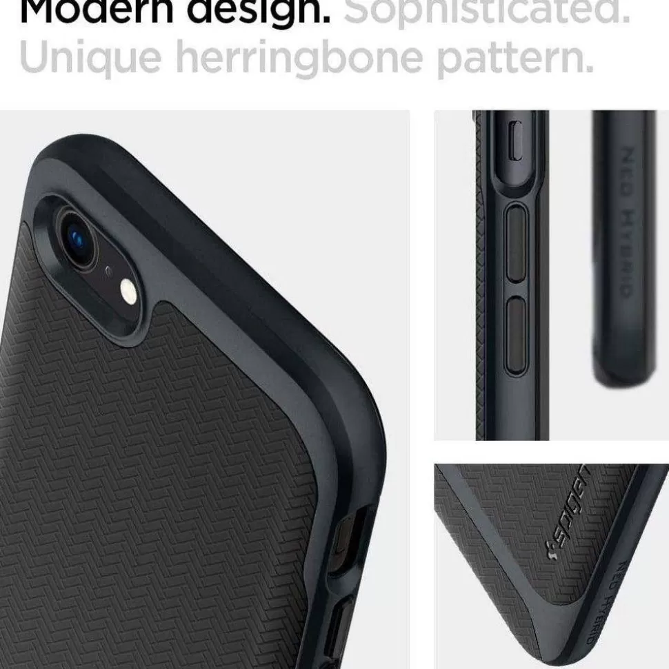 Spigen Iphone 7 | Iphone 8*Etui iPhone SE 2022 2020 7 8 Neo Hybrid Metal Slate Szare Case + Szkło Full Cover