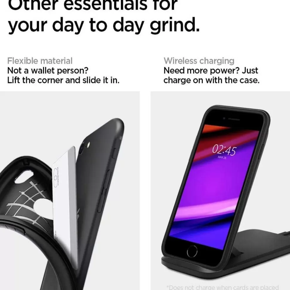 Spigen Iphone Se 2020 | Iphone Se 2022*Etui iPhone SE 2022 2020 Rugged Armor Black Czarne Case