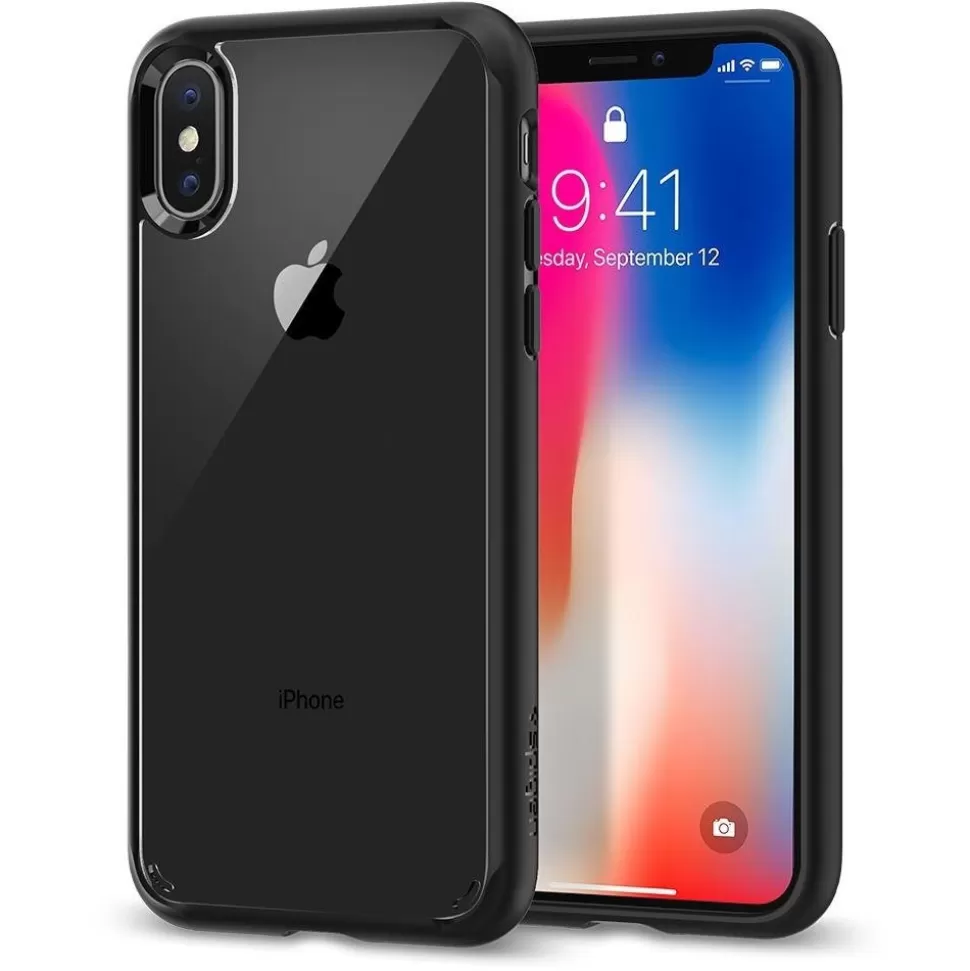 Spigen Iphone X | Iphone Xs*Etui iPhone X XS Ultra Hybrid Matte Black + Szkło