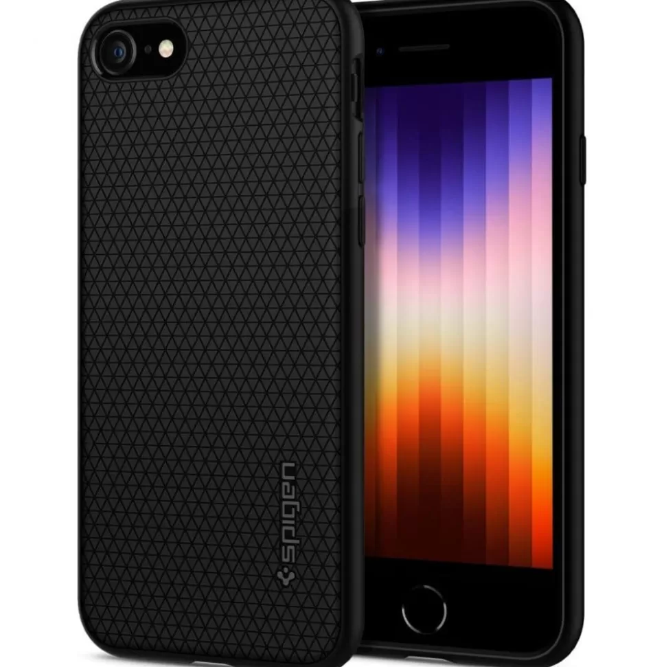 Spigen Iphone 7 | Iphone 8*Etui Liquid Air Apple iPhone SE 2022 2020 7 8 Black Czarne Case Czarny