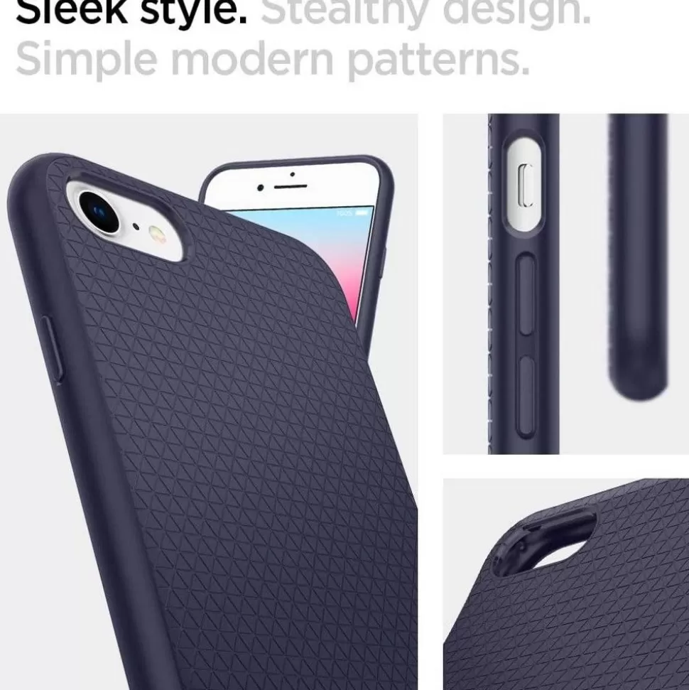 Spigen Iphone 7 | Iphone 8*Etui Liquid Air Apple iPhone SE 2022 2020 7 8 Midnight Blue Niebieskie Case Granatowy