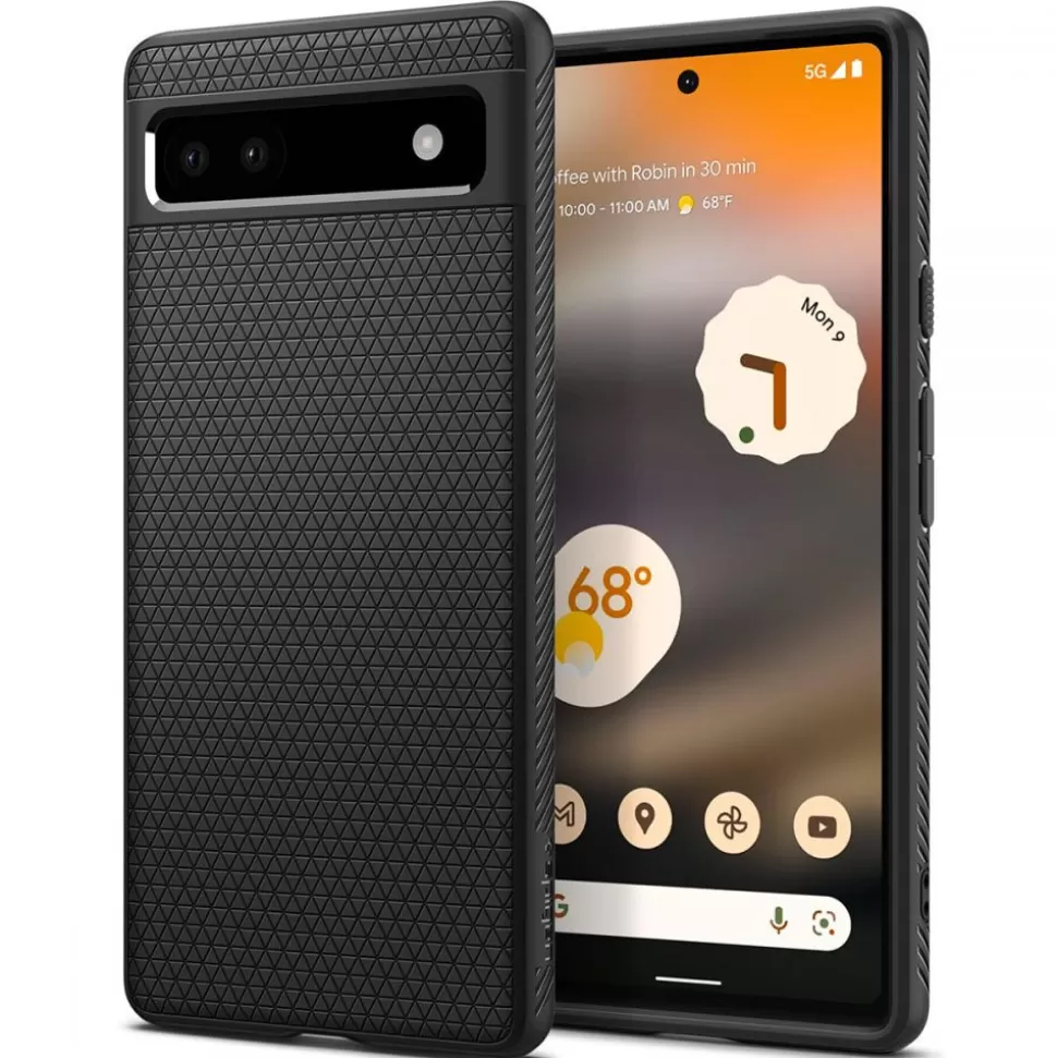 Spigen Pixel 6A*Etui Liquid Air Google Pixel 6a Matte Etui Black