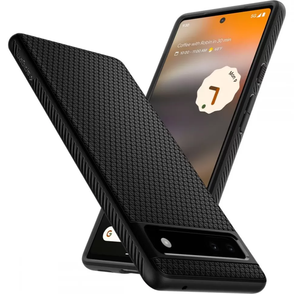 Spigen Pixel 6A*Etui Liquid Air Google Pixel 6a Matte Etui Black