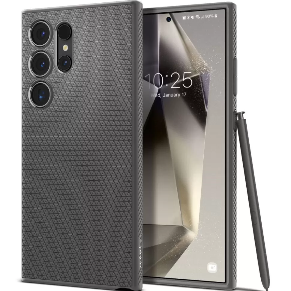Spigen Galaxy S24 Ultra*Etui Liquid Air Samsung Galaxy S24 Ultra Marble Grey Case Szary