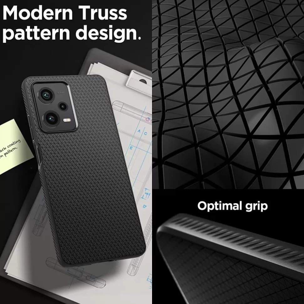Spigen Poco X5 Pro 5G | Redmi Note 12 Pro 5G*Etui Liquid Air Xiaomi Redmi Note 12 Pro 5G / Poco X5 Pro 5G Matte Black