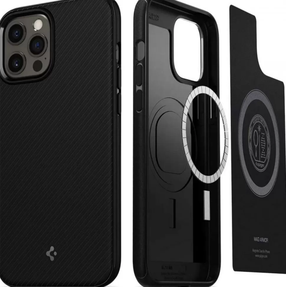 Spigen Iphone 12 | Iphone 12 Pro*Etui Mag Armor iPhone 12 12 Pro Matte Black Czarne Case