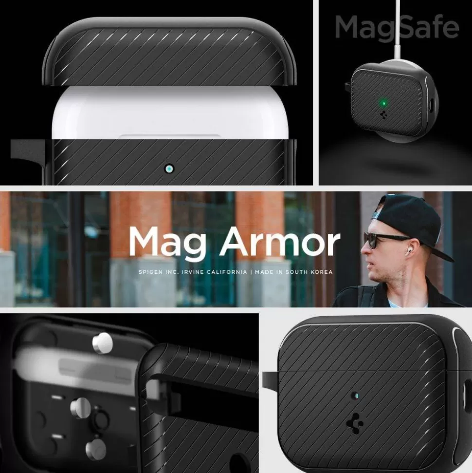 Spigen Airpods Pro*Etui Mag Armor Magsafe Apple Airpods Pro 1 / 2 Matte Black Case