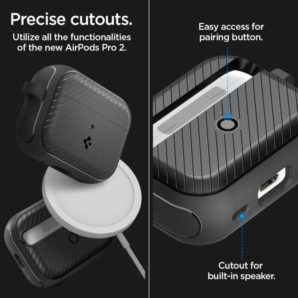 Spigen Airpods Pro*Etui Mag Armor Magsafe Apple Airpods Pro 1 / 2 Matte Black Case