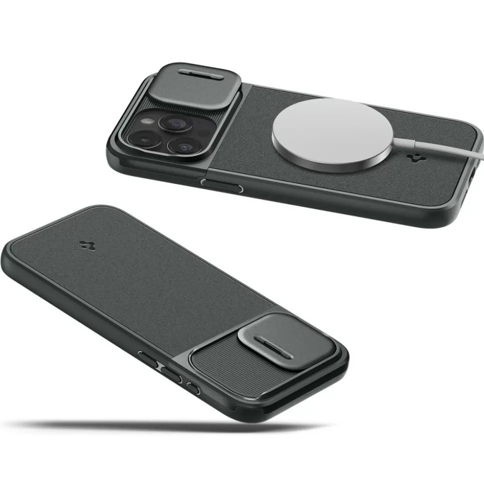 Spigen Iphone 15 Pro | Iphone 15 Pro*Etui Optik Armor Mag Magsafe iPhone 15 Pro Abyss Green Case