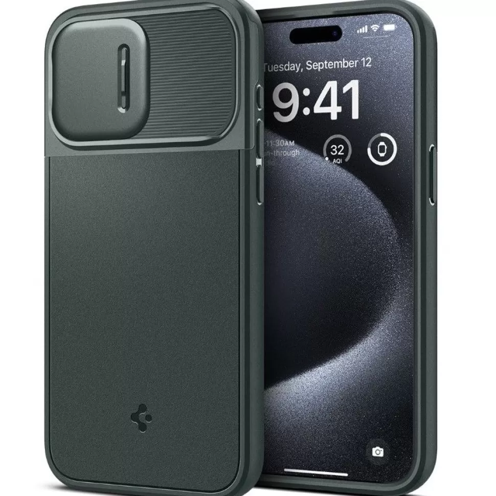 Spigen Iphone 15 Pro | Iphone 15 Pro*Etui Optik Armor Mag Magsafe iPhone 15 Pro Abyss Green Case