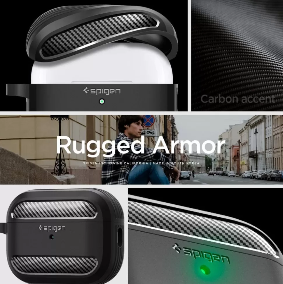 Spigen Airpods Pro*Etui Rugged Armor Apple Airpods Pro 1 / 2 Matte Black Case