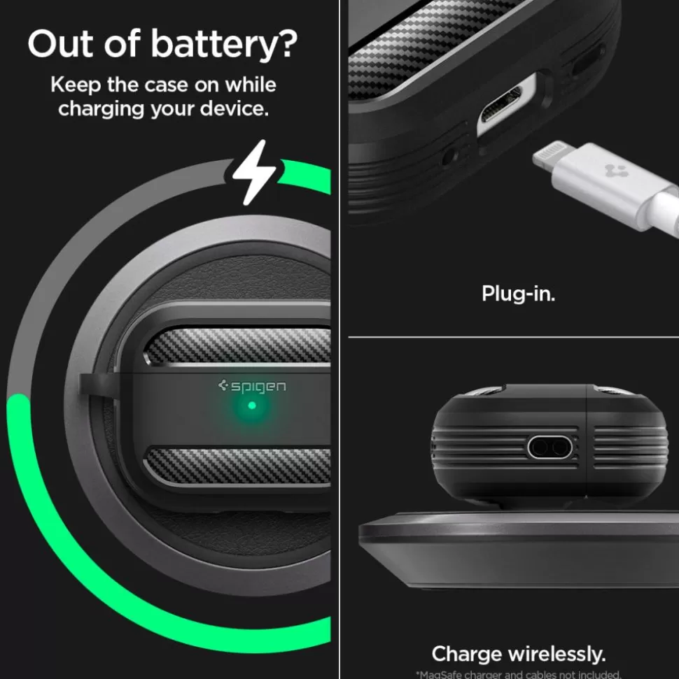 Spigen Airpods Pro*Etui Rugged Armor Apple Airpods Pro 1 / 2 Matte Black Case