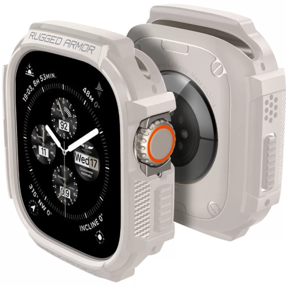 Spigen Apple Watch Ultra 49Mm | Apple Watch Ultra 2 49Mm*Etui Rugged Armor Apple Watch Ultra 1 / 2 (49 Mm) Dune Beige Case Beżowy
