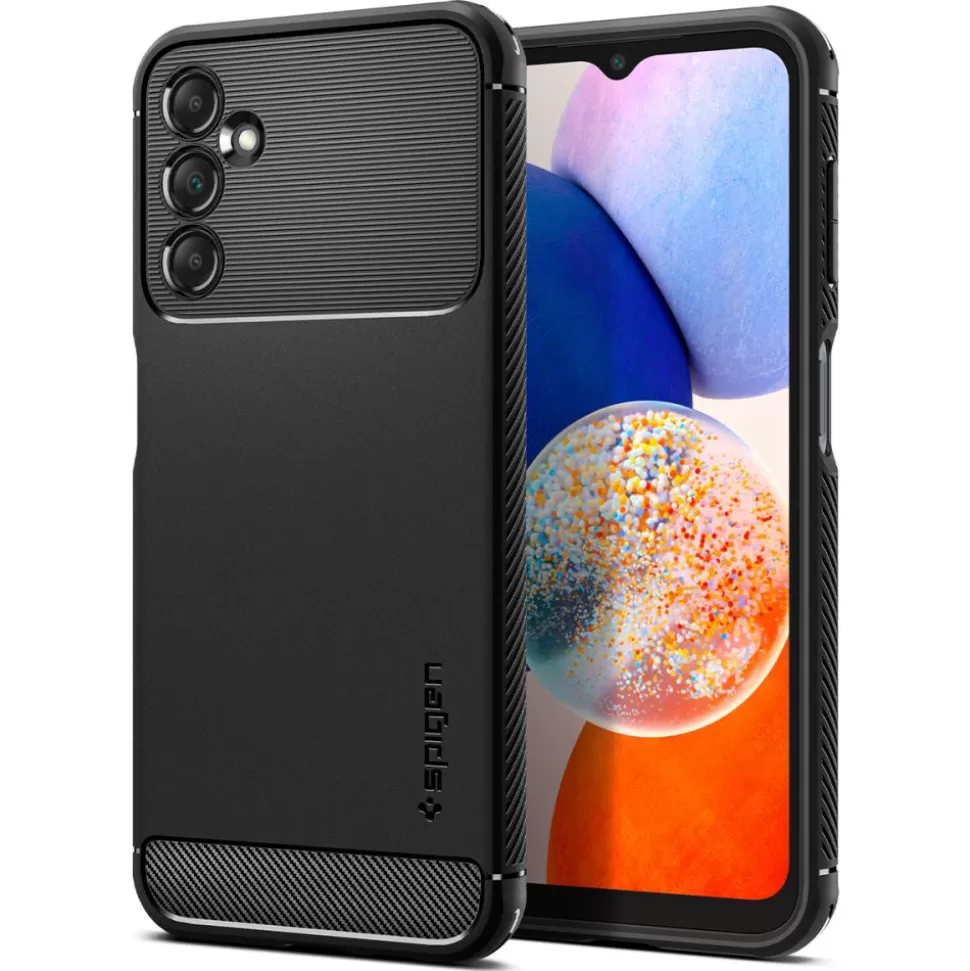 Spigen Galaxy A14 Lte*Etui Rugged Armor Galaxy A14 5G Matte Black Czarny Case