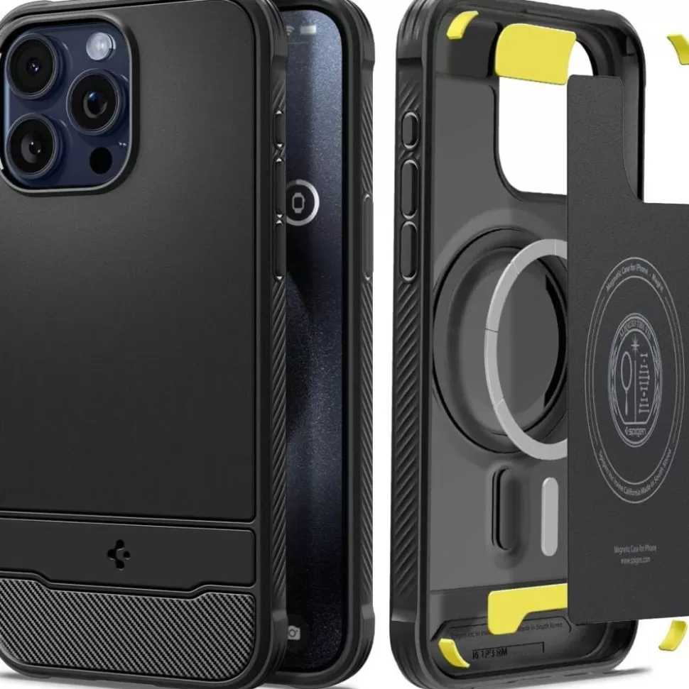 Spigen Iphone 15 Pro | Iphone 15 Pro*Etui Rugged Armor Mag Magsafe iPhone 15 Pro Matte Black Czarny Case