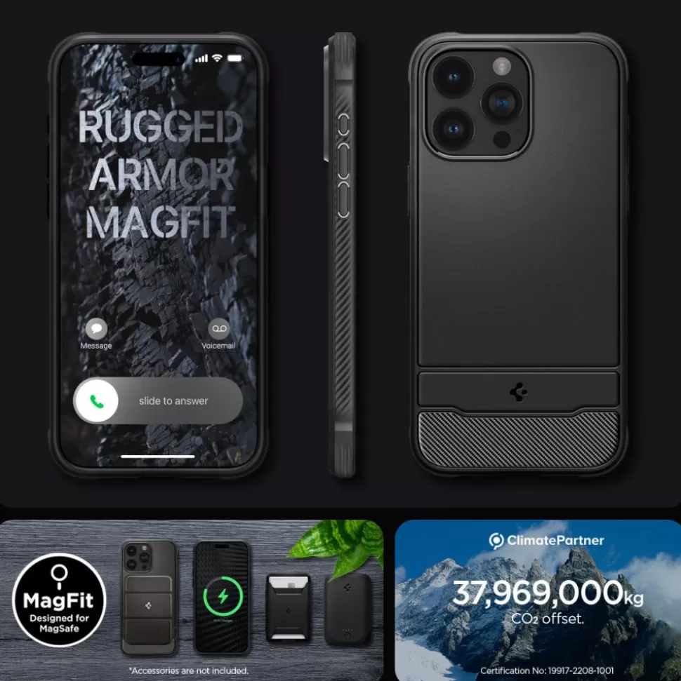 Spigen Iphone 15 Pro Max | Iphone 15 Pro Max*Etui Rugged Armor Mag Magsafe iPhone 15 Pro Max Matte Black Czarny Case