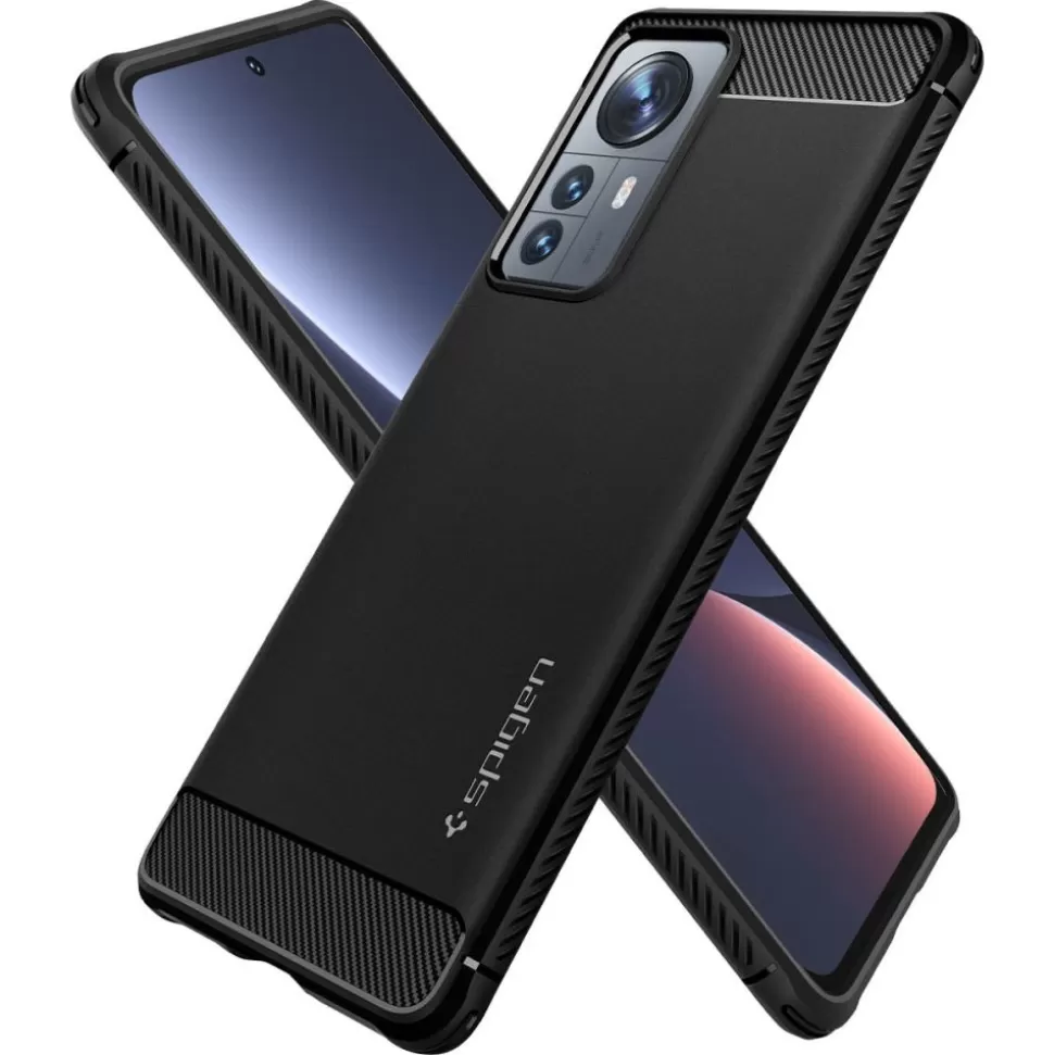 Spigen 12T | 12T Pro*Etui Rugged Armor Xiaomi 12t / 12t Pro Matte Black Czarny Case