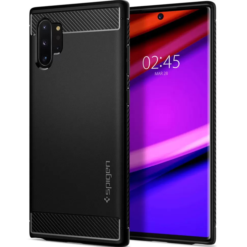 Spigen Galaxy Note 10 Plus*Etui Samsung Galaxy Note 10 Plus Rugged Armor Black Czarne Case