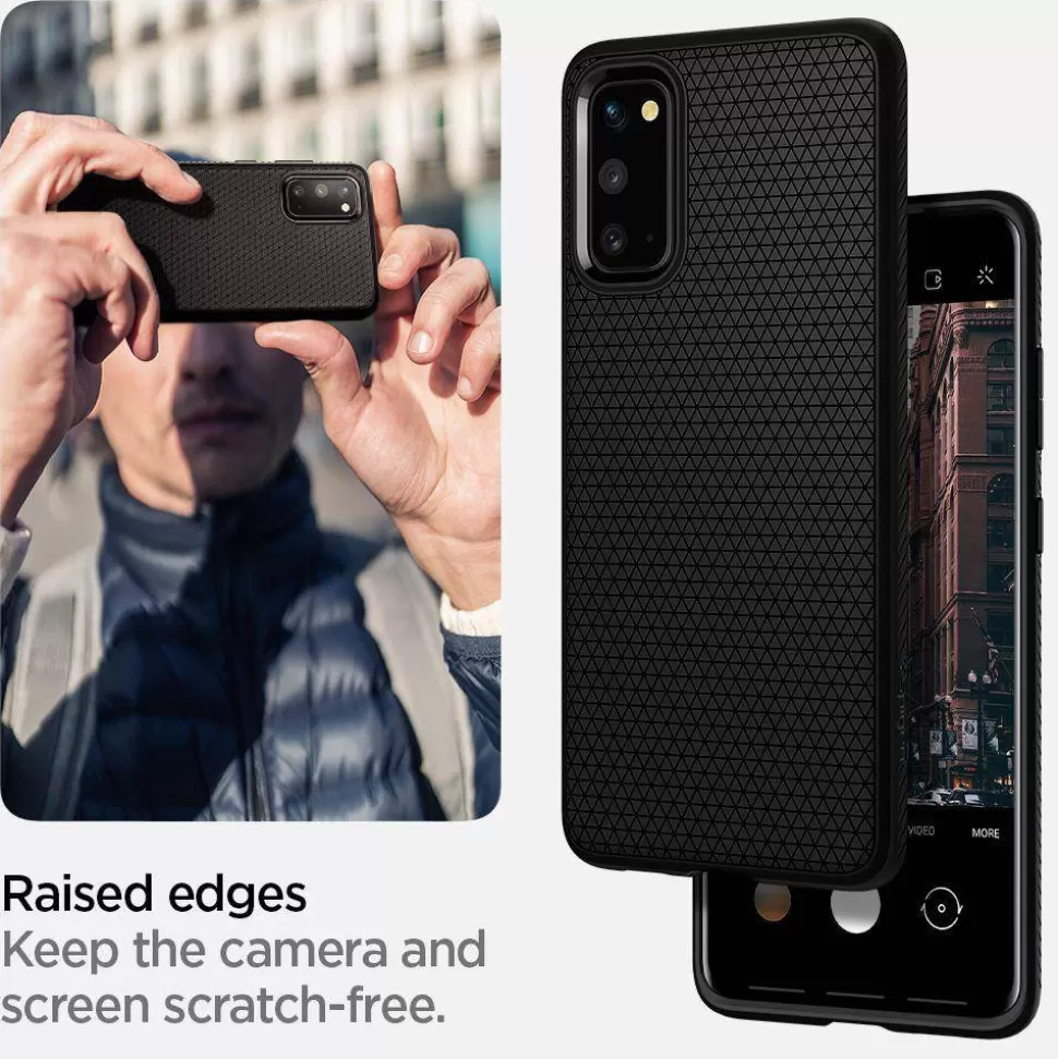 Spigen Galaxy S20*Etui Samsung Galaxy S20 Liquid Air Matte Black Czarne Case